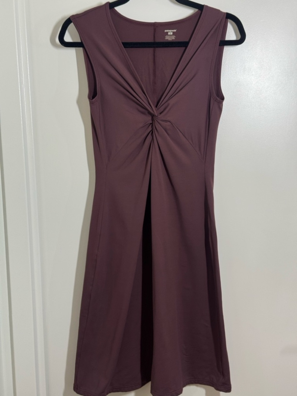 Patagonia Twisted Front Sleeveless Midi Dress in Plum